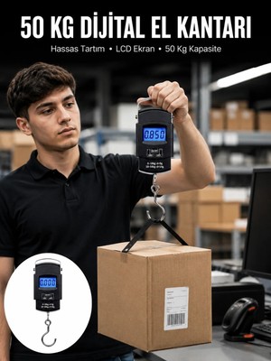 Valor 50 kg Dijital El Terazisi Cep Tartısı El Kantarı Terazi Yeni Nesil