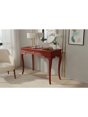 Roys Ahşap 80 cm Masif Rustik Bordo Dresuar