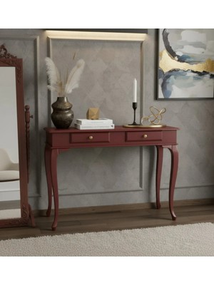 Roys Ahşap 130 cm Masif Lükens Bordo Dresuar