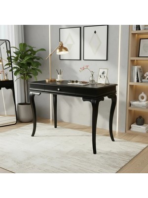 Roys Ahşap 100 cm Masif Rustik Siyah Dresuar