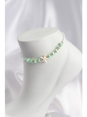 Youday Accessories Su Yeşili Renk Deniz Yıldızı Motifli Halhal
