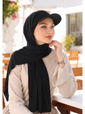 Wearflawless Siperli Sandy Şal, Hazır Pratik Tesettür Şal, Şapkalı Şal