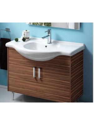 MarkEntegra 65X50 cm Etajerli Turkuaz Seramik Lavabo Modelleri