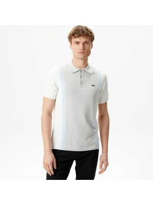 Lacoste Erkek Regular Fit Kısa Kollu Gömlek Yaka Gri Triko
