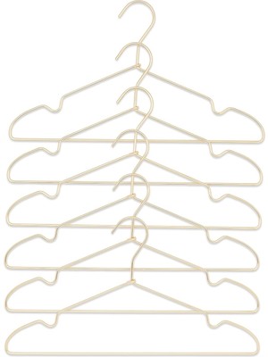 Starseven Textile 6'lı Altın Renk Metal Giysi Askısı 22 x 41 x 0.4 cm
