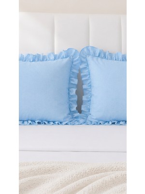 2 Adet Fırfırlı Ranforce Kumaş Yastık Kılıfı 50 x 70
