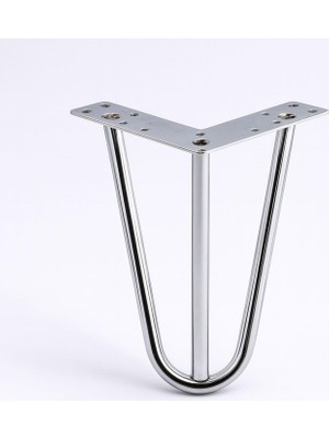 Mey İthalat Martı 15 cm Gümüş Krom Metal Mobilya Ayağı Üçgen Modern Tasarım Koltuk Sehpa Masa Tv Ünitesi Uyumlu