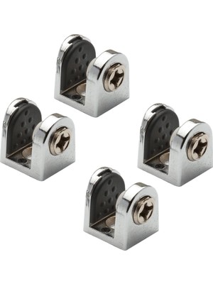 Mey İthalat BADEM10 Tırnak Metal Cam Raf Tutucu Cam Etejer Menteşesi Krom Metal Vidalı 8 mm (4 Adet)
