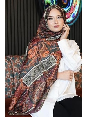 Bg Store Desen Kahverengi Soft Pamuk Şal Çikolata