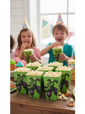 Cadde Süs Hulk Temalı 8’li Popcorn Mısır Kutusu