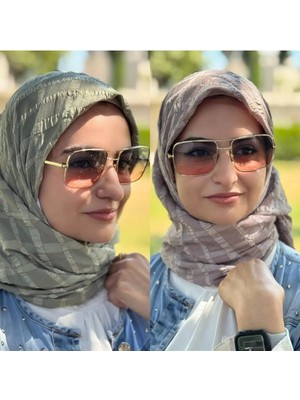 ALDAIYR 2 Jakarlı Pamuk Caz Eşarp 120X 120