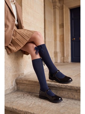 Bony Socks Family Dizaltı Kurdeleli Çocuk Basic Çorap Lacivert