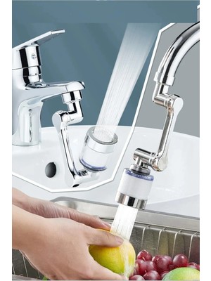 Renas Store 1080 ° Derece Dönebilen Filtreli Lavabo Musluk Başlığı