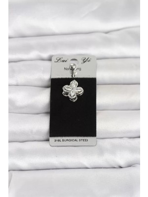 Renas Store 316L Cerrahi Çelik Döner Yonca Model Göbek Piercing TJ-PR1390