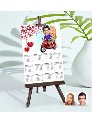 Usm Bk Gift Kişiye Özel 15X21 cm Fotoğraf Kartlı Sevgililer Karikatürlü Şövaleli 2023 Takvim -10