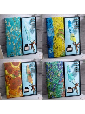 Renas Store Vang Gogh Temalı Tüylü Divit Kalem Seti