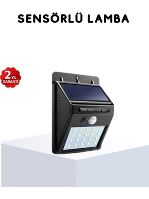 TeknoKapsül Solar Güneş Enerjili Hareket Sensörlü 4 Taraflı Bahçe Lambası – IP65 Su Geçirmez, 100 LED
