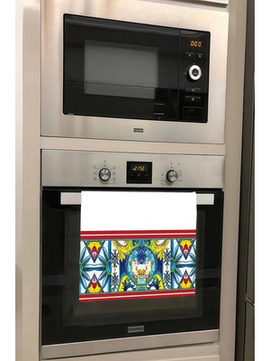 Aymira Home Dekoratif Mutfak Pamuklu Fırın Havlusu Özel Desenli Etnik Model 35X50 cm Yıkanabilir