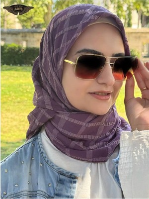 ALDAIYR Jakarlı Pamuk Caz Eşarp 120X120 Pamuk Ikinci Desen