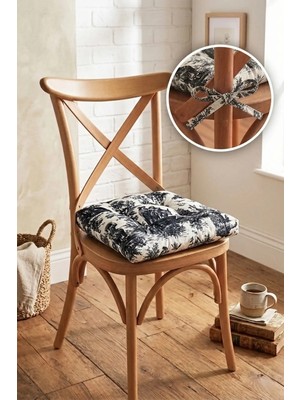 Dekomod 1 Adet Dijital Baskılı Bağcıklı Pofidik Sandalye ve Piknik Minderi Çok Amaçlı 40X40CM