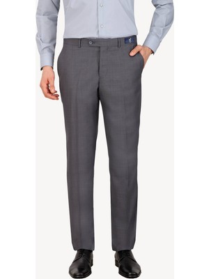 Erkek Gri Regular Fit Kumaş Pantolon