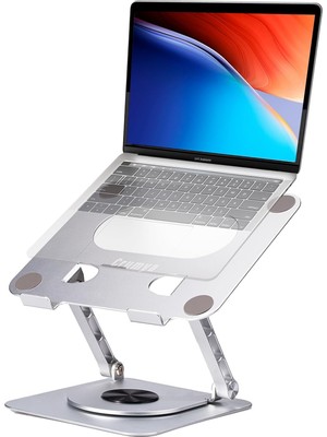 Bg Store Dizüstü Bilgisayar Standı - Alüminyum Alaşımlı Stand 360 Derece Dönebilen Pc Katlanabilir Ergonomik, Yükseklik ve Açı Ayarlanabilir, Ipad, Dizüstü Bilgisayarlar ve Tabletler ile Uyumlu, 17 Inç