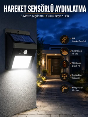 Valor Solar Güneş Enerji Panelli Sensörlü Lamba Enerji Tasarruflu