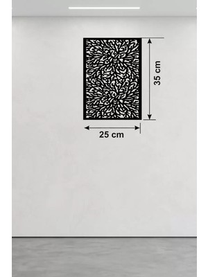 Renas Store Soyut Mercan ve Hücre Dokulu Ahşap Duvar Tablosu - 25X35 cm Lazer Kesim Dekoratif Pano