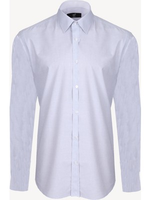 Erkek Açık Gri Slim Fit Pamuk Gömlek