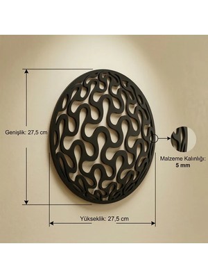 Bezos Geometrik Desenli Daire Duvar Tablosu Mdf Lazer Kesim Modern Minimal Duvar Süsü