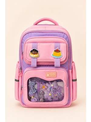 Ççs Ccs Kids Kız Çocuk Ilkokul Ortaokul Okul Çantası Ortopedik Çok Gözlü Geniş Hacimli Pembe 51976