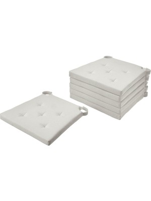 Sandalye Minderi, Ekru, 42/35X40X4 Cm, 6'lı