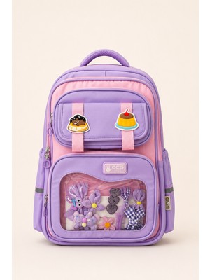 Ççs Ccs Kids Kız Çocuk Ilkokul Ortaokul Okul Çantası Ortopedik Çok Gözlü Geniş Hacimli Mor 51976