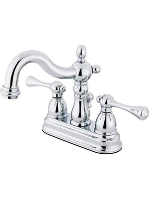 Bg Store Brass KS1601BL Heritage Merkez Seti Pirinç Açılır Lavabo Bataryası, Krom