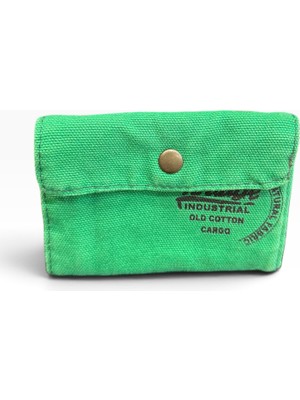 Old Cotton Cargo Vintage Bez Kumaş Unisex Cüzdan New Rialto Yeşil