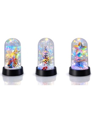 Renas Store Yılbaşı Temalı Işıklı  Dekoratif Cam Fanus ALK5038