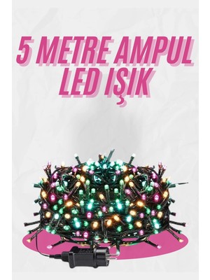 Renas Store 5 Metre Ampul LED Işık Renkli Rgb Çok Renkli LED Aydınlatma