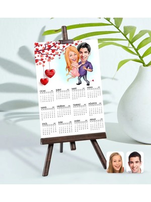 Usm Bk Gift Kişiye Özel 15X21 cm Fotoğraf Kartlı Sevgililer Karikatürlü Şövaleli 2023 Takvim -3