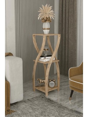 Haus Modüler Göcek, Dekoratif Yan Sehpa , Çiçeklik , Saksılık Ceviz