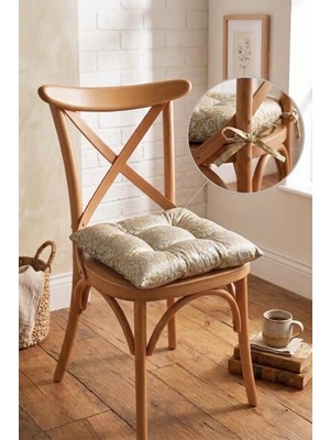 Dekomod 1 Adet Dijital Baskılı Bağcıklı Pofidik Sandalye ve Piknik Minderi Çok Amaçlı 40X40CM