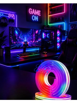 Renas Store Uygulama Kontrollü Rgb Neon LED Şerit Işık 16 Milyon Renk Destekli