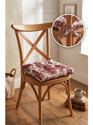 Dekomod 1 Adet Dijital Baskılı Bağcıklı Pofidik Sandalye ve Piknik Minderi Çok Amaçlı 40X40CM