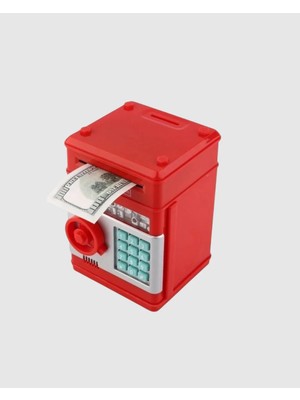 Astraltech Kırmızı Atm Tasarımlı Şifreli Para Kasası Kumbara