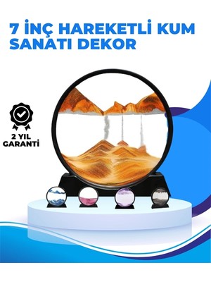 Renas Store Döndürülebilir Dinamik Kum Tablosu – Stres Giderici, Yüksek Kaliteli Cam ve Doğal Kum Ile Sanatsal Masa Dekoru