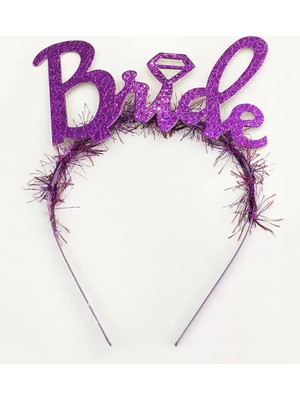 Renas Store Mor Renk Bekarlığa Veda Italik Yazı Alyanslı Bride Taç