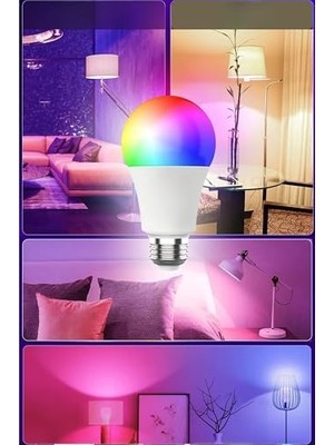 Bg Store Rgb LED Lamba Kumandalı Ambiyans Aydınlatma 2000 Lümen Tasarruflu Renk Değiştiren LED Işık