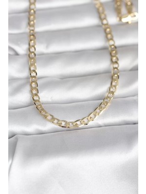 Renas Store cm 14K Gold Renk Kalın Zincir Model 60 cm Kadın Kolye - TJ-BKO10991