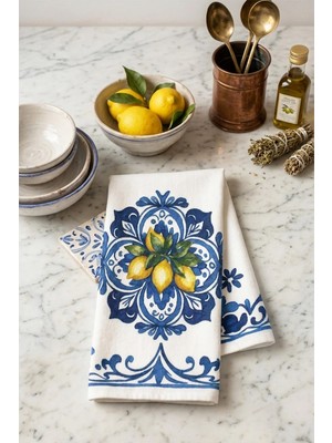 Aymira Home Dekoratif Mutfak Pamuklu Fırın Havlusu Özel Desenli 35X50 cm Yıkanabilir