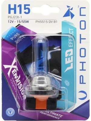 Bg Store Ampul H15 12V 15/55W Xen Vision (Tekli Blister) (Beyaz Işık) 6000K Pht PH5515 Dv B1