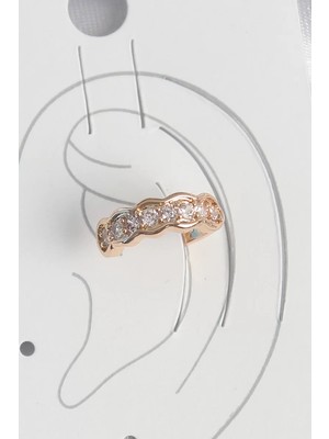Renas Store Pirinç Gold Renk Zirkon Taşlı Kadın Kıkırdak Küpe - TJ-BKP10571